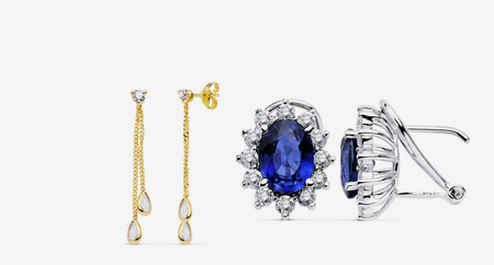 pendientes de novia de oro